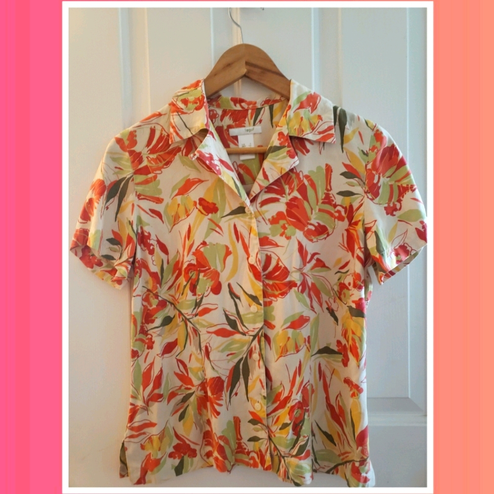 LizGolf button up blouse 100% silk